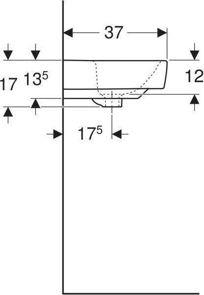 Produktbild Geberit Waschtisch Renova Compact 55 cm wei 226155000 (370 mm, 550 mm)