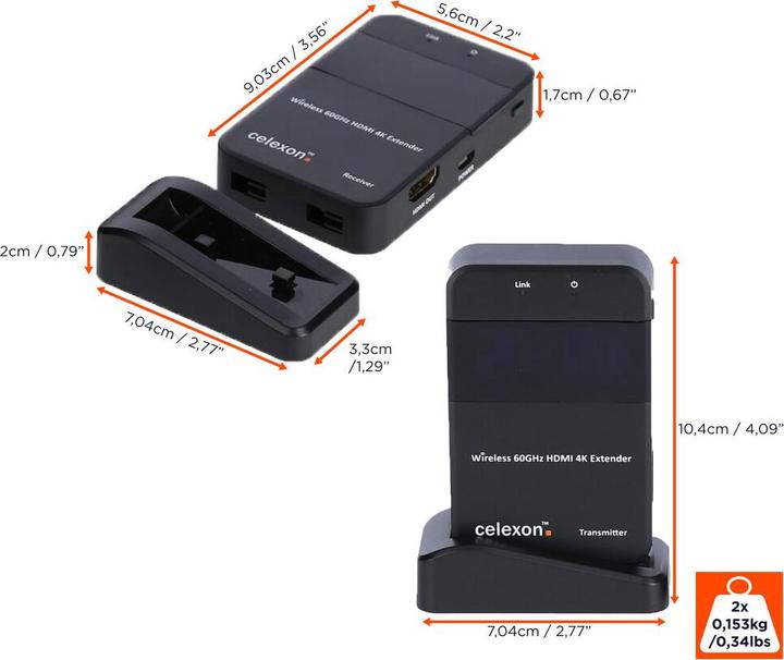 Produktbild Celexon Expert HDMI-Funkset WHD30M (30 m, HDMI 1)
