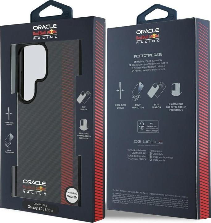 Produktbild Red Bull Real Carbon Fiber Powerbar MagSafe Case for Samsung Galaxy S25 Ultra Black (Samsung Galaxy S25 Ultra)