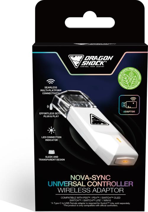 Produktbild DragonShock - NOVA SYNC - Convertisseur Universel de Manettes Blanc pour Nintendo Switch, Switch OLED, PS4, PS5 (Xbox Series S, PS5, PC, Switch Lite, Xbox Series X)