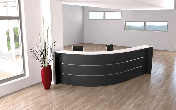 Actual product image Kerkmann BARI reception counter anthracite, white 334.0 x 182.5 x 112.0 cm