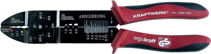 Kraftwerk Kombi-Abisolier- und Kabelschuhzange (230 mm)