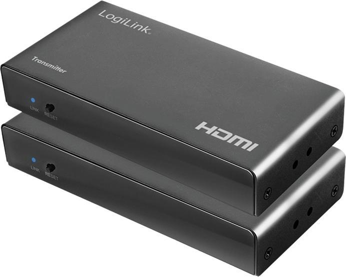 LogiLink HDMI-Extender-Set über LAN, KVM, 2x USB-A, 1080p, HDCP, IR, Loop Out (Extender)