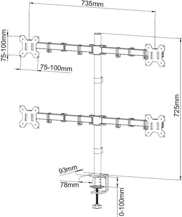 Produktbild Techly Schreibtischhalterung (Tisch, 27")