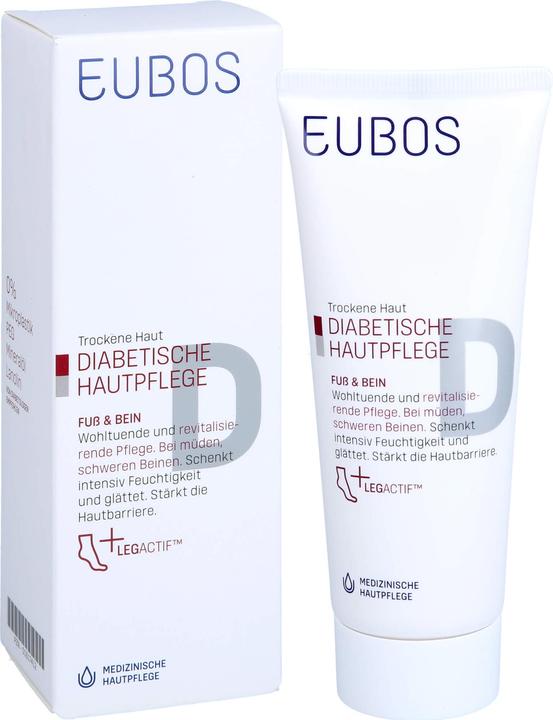 Actual product image Eubos Diabetic Skin Care Foot + Leg, 100 ml Cream (Foot bath, 100 ml)