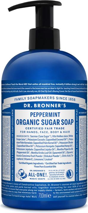 Produktbild Dr. Bronner's Organic Sugar Soap Peppermint 710 ml (Flüssigseife, 710 ml)
