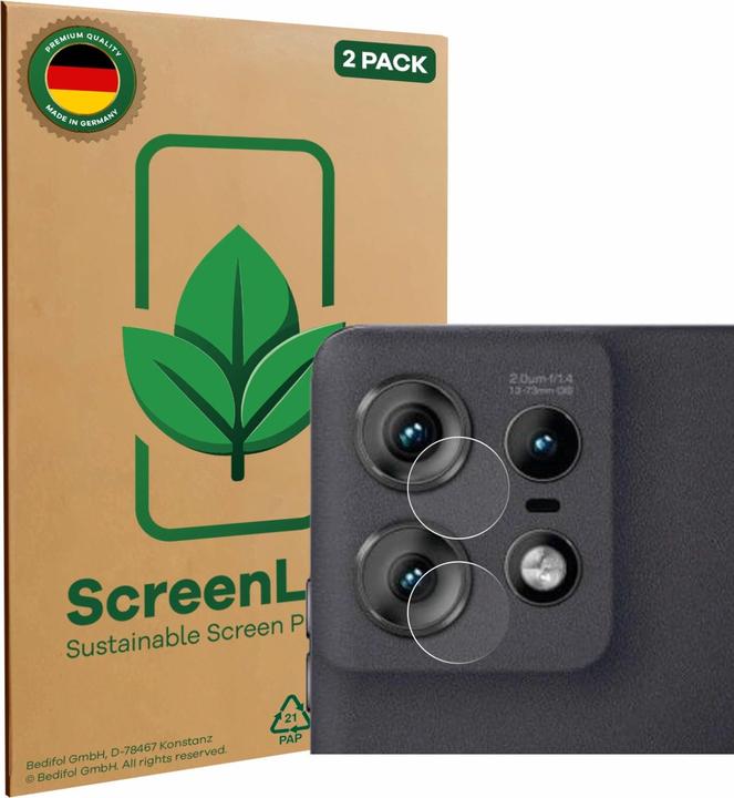 Productafbeelding ScreenLeaf Schutzfolie nachhaltiger Displayschutz Display Schutz Folie Klar Transparent (2 Stuk, Motorola Edge 50 Pro)