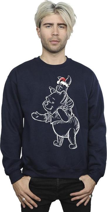 Actual product image Disney Mens Winnie The Pooh Piglet Christmas Sweatshirt (S)