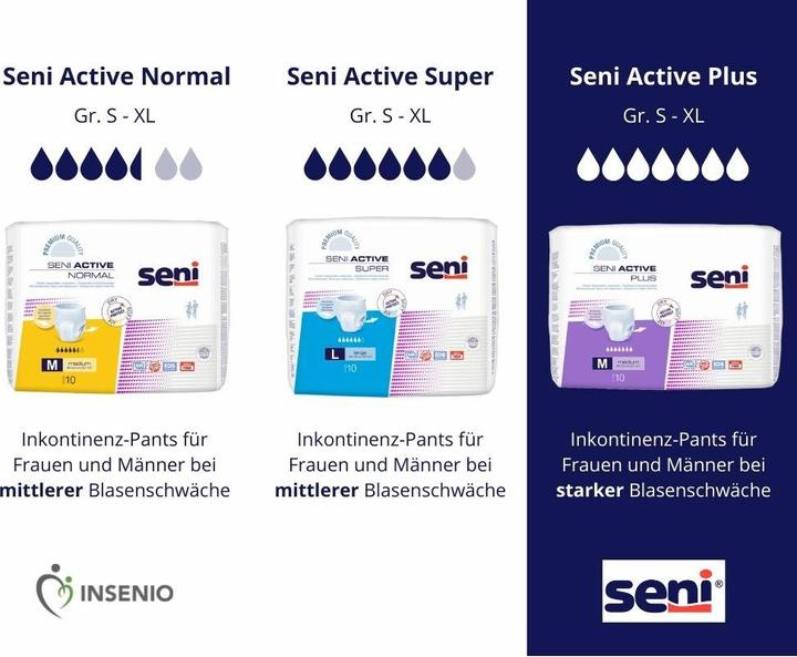 Produktbild Seni Active Plus Pants Einweghosen S atmungsaktiv Hüftumfang 55-85cm 7 Tropfen (10 x, Mini)