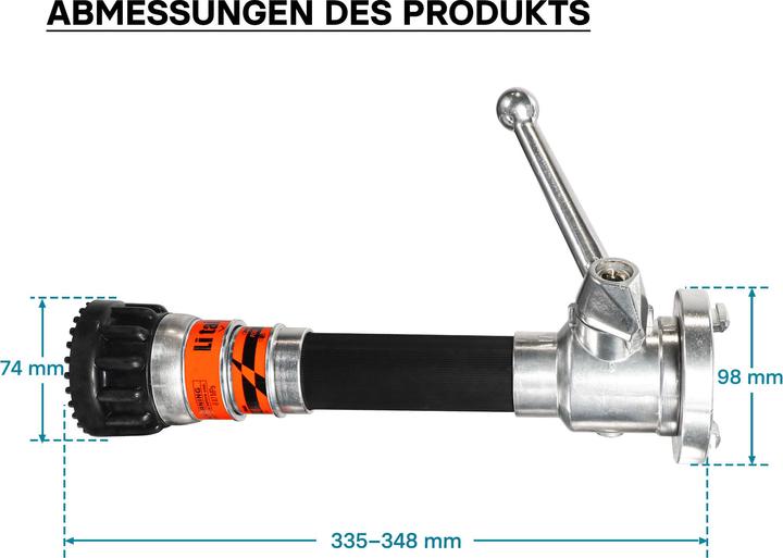 Produktbild Wiltec C Mehrzweckstrahlrohr THW Feuerwehr Baustelle C Kupplung stufenloser Sprühstrahl