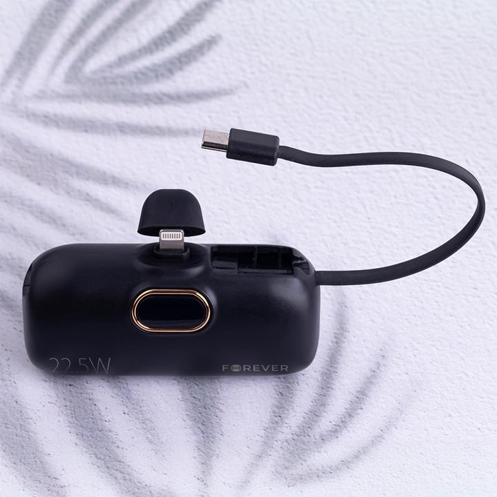 Actual product image Forever mini power bank MTB-100 22.5W 5000 mAh Lightning black (5000 mAh)