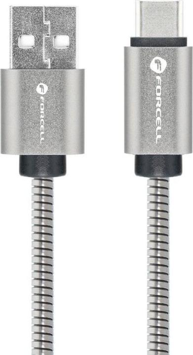 Immagine prodotto Forcell Cable F-ENERGY Metal C234 cable USB A to Type C QC3.0 2,4A 12W 1 m silver (1 m)