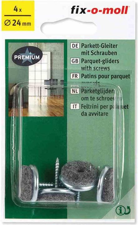 Produktbild Fix-o-moll Parkettgleiter mit Schraube (Filzzuschnitt, 4 Stück)