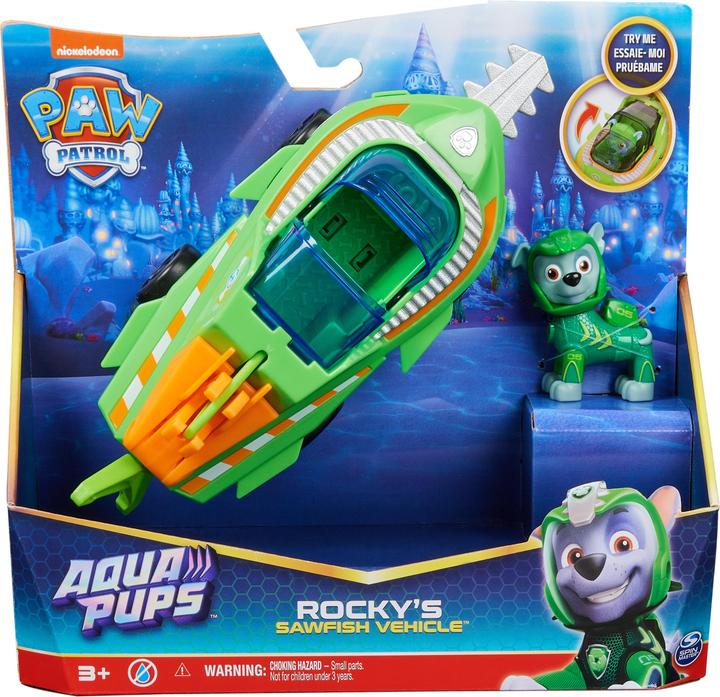 Actual product image Spin Master Paw Patrol Aqua Pups Deluxe Vehicle Rocky