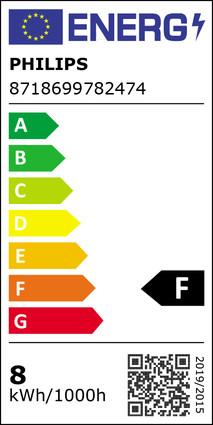 Energy Label Philips Lamp (E27, 7.20 W, 650 lm, 1 x, F)