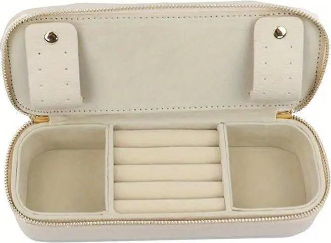 Actual product image Only-Bags.Store Large capacity double layer makeup bag, jewellery box solid colour PU leather fashionable shell type