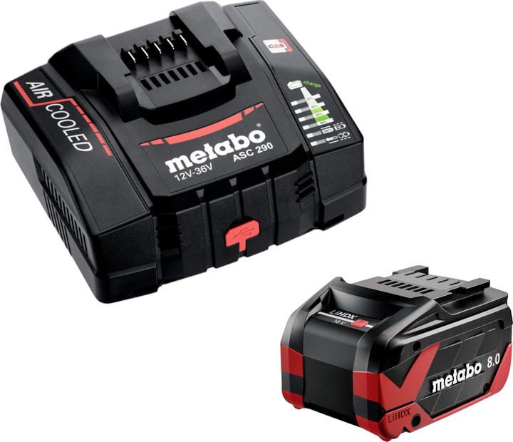 Produktbild Metabo Basis Set 1x LiHDX Akkupack 18 V 8,0 Ah Akku ( 624975000 ) + ASC 290 Ladegerät ( 627370000 ) (18 V)