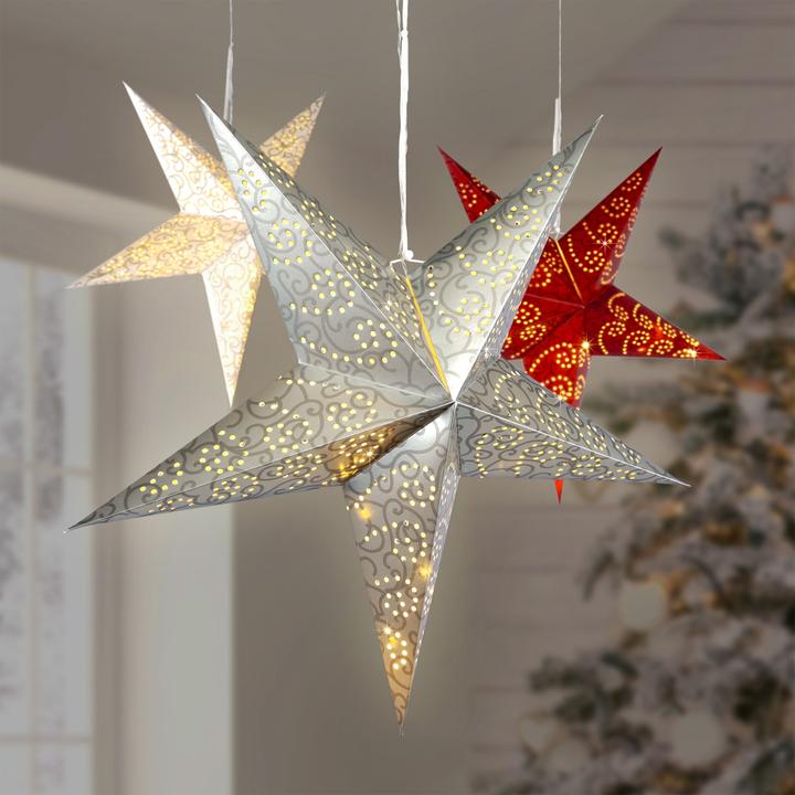 Actual product image Mojawo LED Paper Christmas Star Ø 60cm Folding Window Star Indoor Warm White Battery