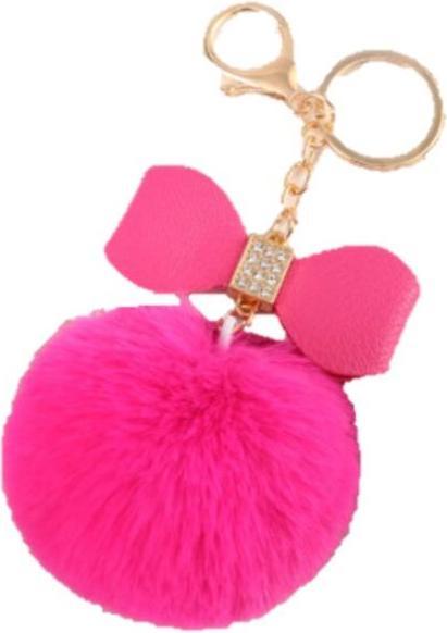 Actual product image MU Style Pompom keychain with bow