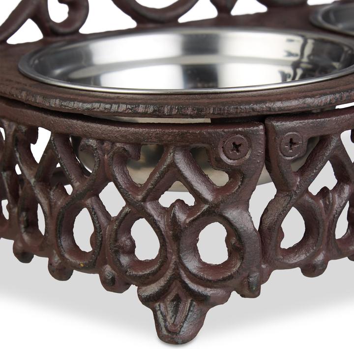 Actual product image Relaxdays Antique-Style Dog Feeder Bar (0.30 l)