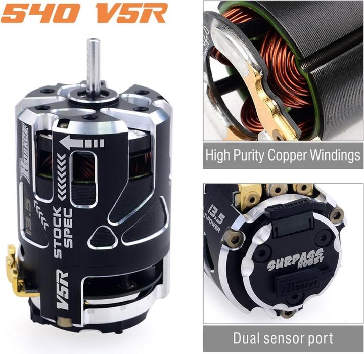 Immagine prodotto Surpass Hobby Surpass Rocket Stock 540-V5R motore sensored 13,5 giri