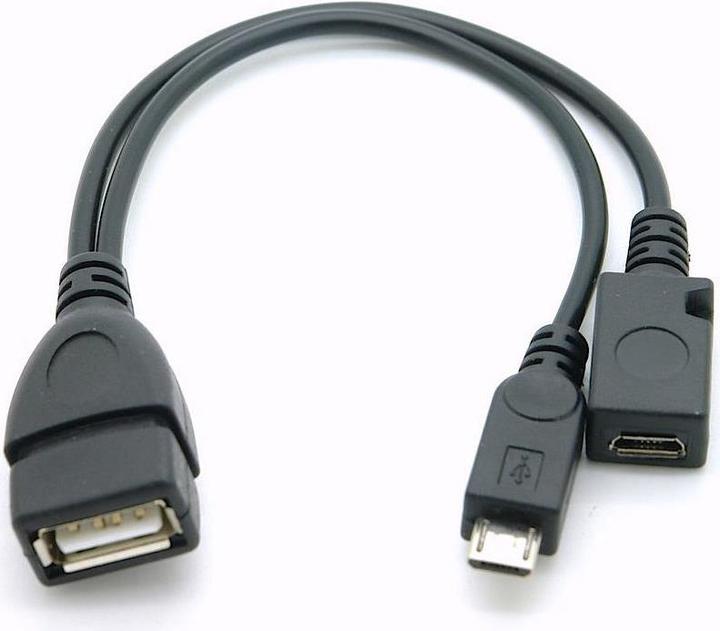 Produktbild Sertronics USB 2.0 OTG Y-Adapterkabel mit Stromeinspeisung A-Buchse (0.15 m, USB 2.0)
