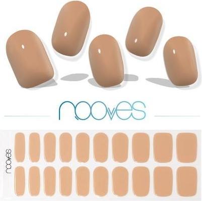 Nooves NAILS Premium Precured Gel Nail Foils Cru au Soleil Brown Half-Cured Gel Nail Strips Semi-Per (Nagelaufheller, Nude)