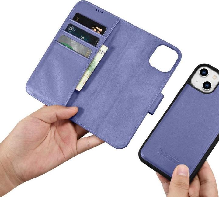 Actual product image iCarer Wallet Case 2 in1 Case iPhone 14 Leather Flip Covers AntiRFID Light Purple (WMI14220725-LP) (Apple iPhone 14)