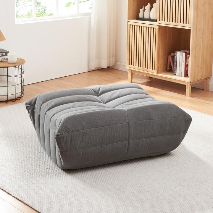 Produktbild En.Casa Fusshocker Kodsø 35x80x65 cm Cord Grau
