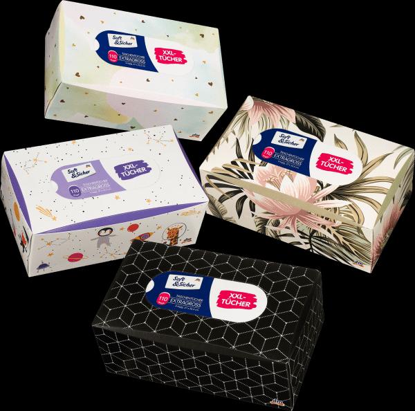 Produktbild dm Soft&Sicher Taschentücher Box mit extra grossen Taschentüchern