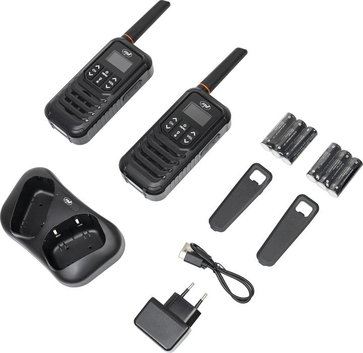 Immagine prodotto PNI Radio portatile PMR R80 PRO, set di 2, 0,5 W, 16 canali, impermeabile IP67, con torcia LED