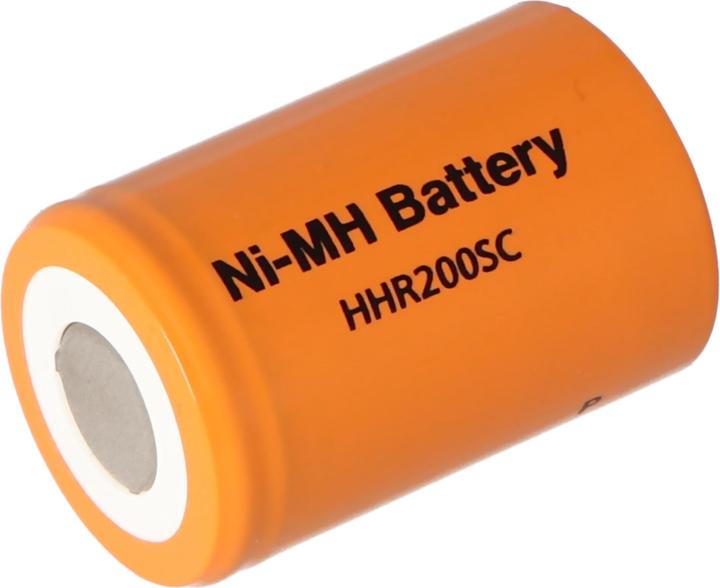 Actual product image Panasonic 4/5 SUB-C HHR200SC NiMH Akku Flattop Abmessungen 22,2x34mm (4/5 SC, 2000 mAh)
