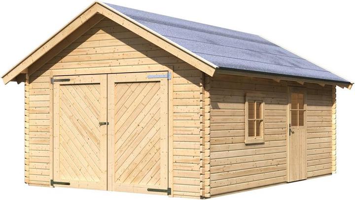 Karibu Blockhausgarage mit Tor