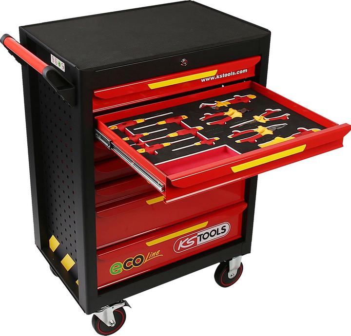 Produktbild KS Tools ECOline Werkstattwagen mit 42 isolierten Werkzeugen fÃ¼r Hybrid- und Elektrofahrzeuge ( 11 (44 x)