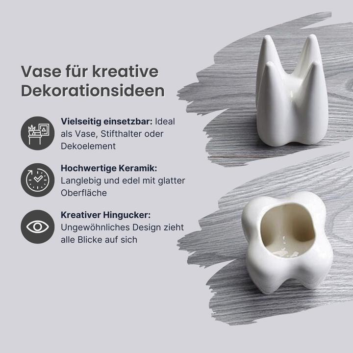 Actual product image Hermex Pflanzenvase Blumentopf Dekovase Stifthalter Keramikvase (1 x, 7 x 7 x 10 cm)