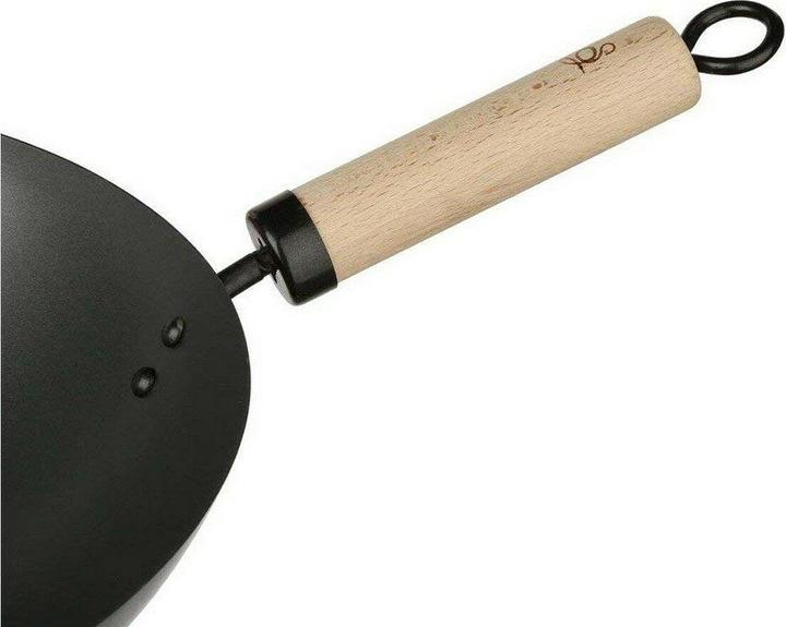 Image du produit Konjac Sponge Wok En Acier 35cm+ Manche En Bois (35 cm, Wok, Acier inoxydable)