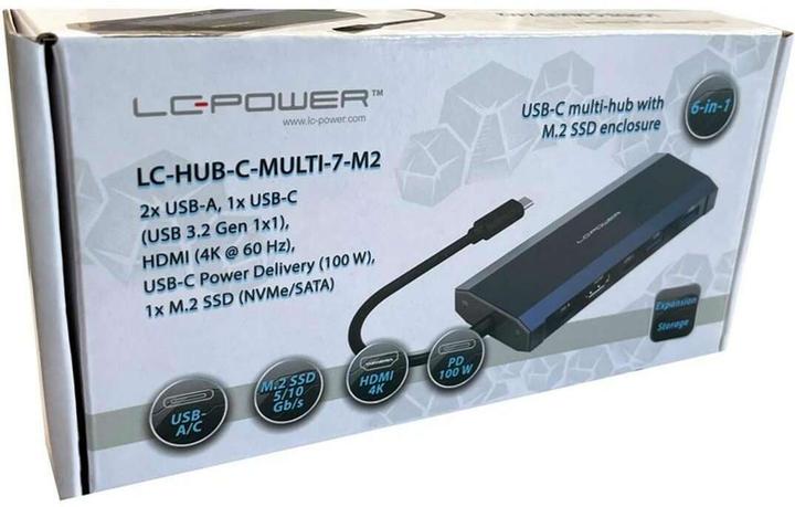 Immagine prodotto LC-Power HUB-C-MULTI-7-M2 Hub USB-C/M2 SSD M.2 al dettaglio (USB-C, 5 Porti)