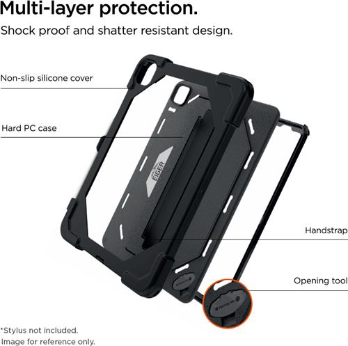 Actual product image Eiger Schutzcase mit Handschlaufe und Kickstand Peak 4000m Black (iPad Pro 11 2024 (M4))