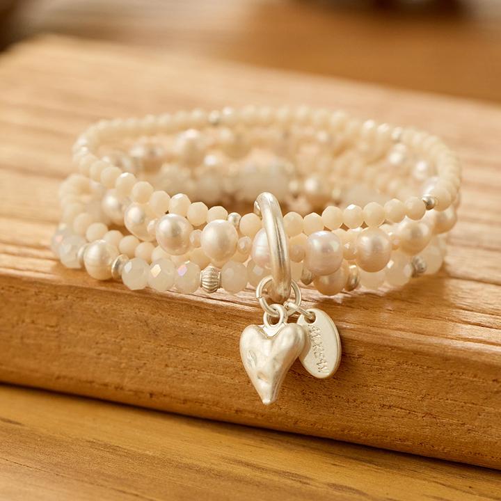 Image du produit Andreani Bracelet avec de véritables perles d'eau douce (80 cm)