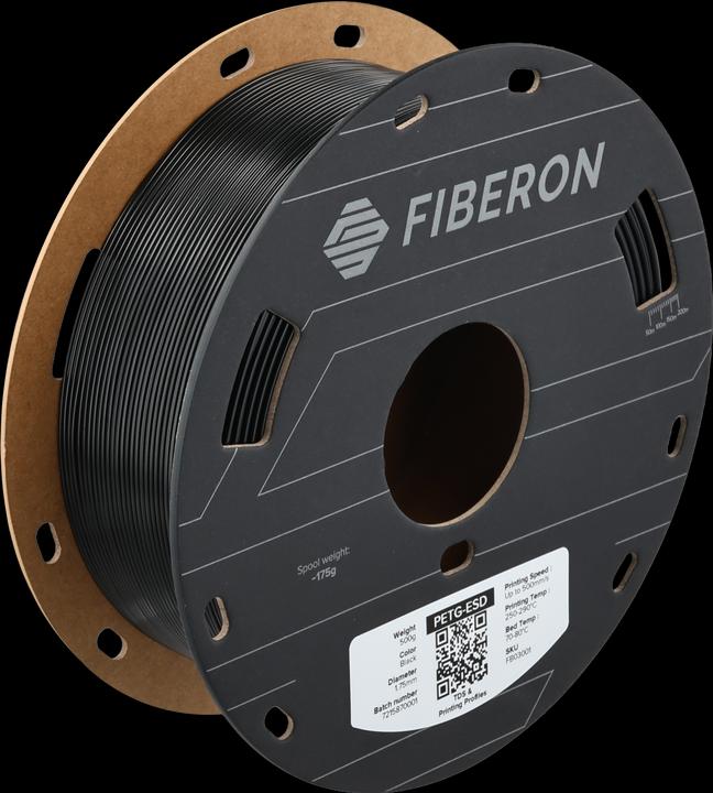 Produktbild Polymaker Fiberon™ PETG-ESD (PETG, 1.75 mm, 500 g, Schwarz)
