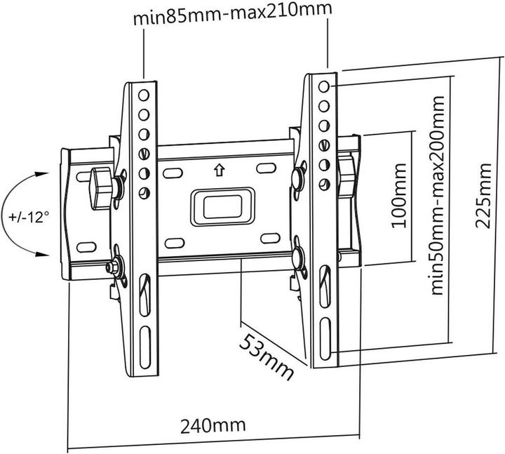 Image du produit Maclean Mur de montage (Mur, 42", 25 kg)