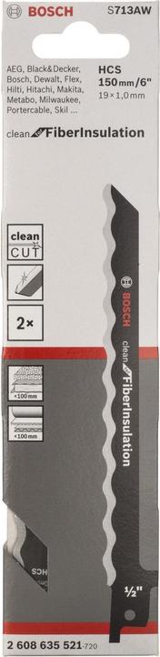 Productafbeelding Bosch Professional Zubehör Sabelzaagblad S 713 AW, Schoon