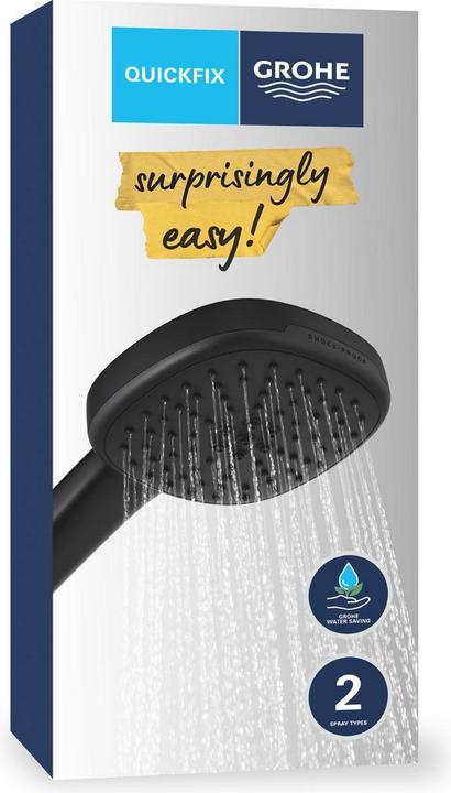 Produktbild Grohe Vitalio Comfort 110 QuickFix Handbrause, intelligente Strahlumstellung, wassersparend, 2 Strahlarten (2 Strahlarten, 7.40 l/min)