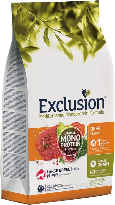 Produktbild Exclusion Dog Mediterraneo Puppy Large Beef (Welpe + Kitten, 1 Stk., 12000 g)