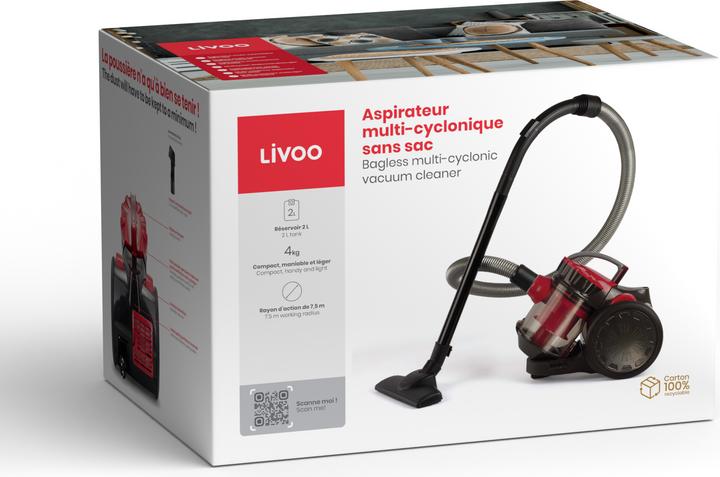 Actual product image Livoo Bagless multi-cyclonic vacuum cleaner