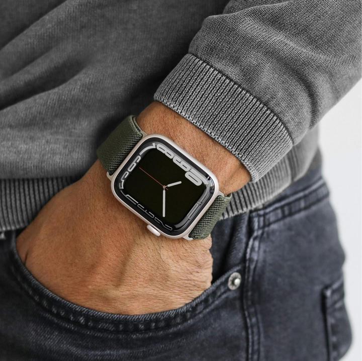 Actual product image Vonmählen Classic nylon wristband for Apple Watch 42 44 45 49 mm olive green (Nylon)