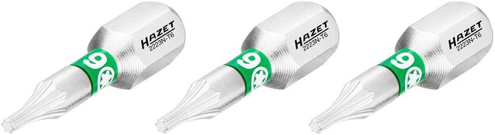 HAZET Bit 2223N-T6/3 ∙ Sechskant6,3 (1/4 Zoll) ∙ Innen TORX Profil ∙ T6 ∙ Anzahl Werkzeuge: 3 (T6)
