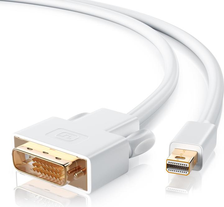 Actual product image CSL Mini DisplayPort to DVI Video Cable, miniDP Monitor Adapter Cable, for Apple, PC's & Notebooks (5 m, DisplayPort, DVI)