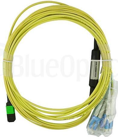 Immagine prodotto CBO Cavo di breakout in fibra ottica MPO/4xLC G.657.A1 monomodale 7,5 metri