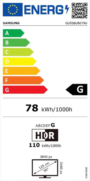 Energie-Label Samsung GU50BU8079U (50", LED, 4K, 2022)